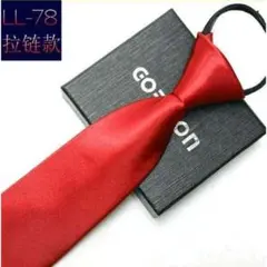 ワンタッチ　ネクタイ レッド　無地　結婚式 パーティー イベント　スーツ　格安