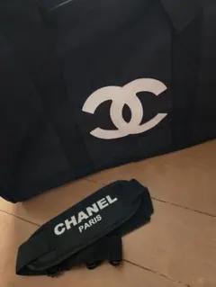 CHANEL ボストンバッグ ブラックショ ルダーストラップ付き ノベルティ
