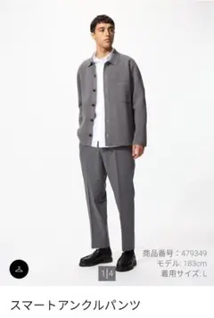 ユニクロ スマートアンクルパンツ Lサイズ グレー