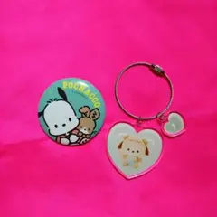 サンリオ　ポチャッコ　キーホルダー&缶バッジセット