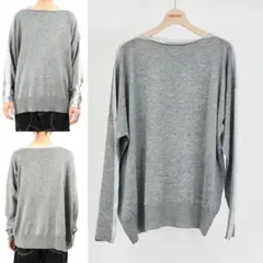 sulvam サルバム シルバーラインニット グレーのサムネイル