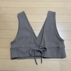 ブラウン Vネック ビスチェ