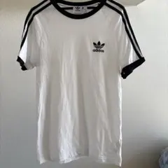 adidas トレフォイル リンガーTシャツ ホワイト