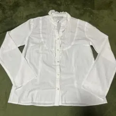 3can4on フリル付きホワイト長袖シャツのサムネイル