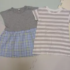 半袖チュニック　ワンピース 2枚セット 90cmのサムネイル