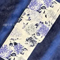 大人のゆかた◇新品！高級綿浴衣単品◎プレタ浴衣　紫陽花紺紫のサムネイル