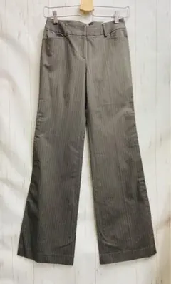 B237：P.T.N. 日本製 ストライプ フレアスラックス サイズ34