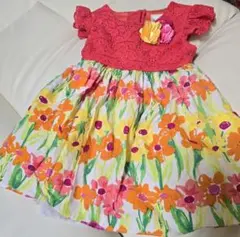 花柄ワンピース ピンク レース キッズのサムネイル