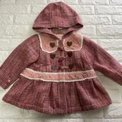 Souris スーリー ツイード風 コート 95 ピンク ハートダッフル