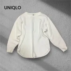 UNIQLO オフホワイト ニット セーター 丸首 トップス長袖