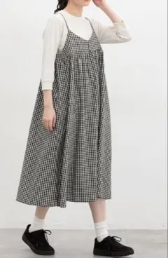 Honeys 切替キャミワンピース　アイボリー×クロ Mサイズ