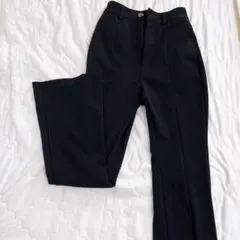 き*ん様 GU ブラック カットソーフレアスラックス XS 丈長め