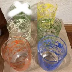 昭和レトログラス　花柄　5個