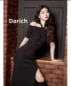 【試着のみタグ付き】Darich オフショルホルターニットロングワンピース S