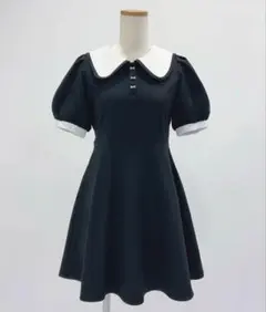 DearMyLoveRose 配色角襟セーラーパイピングリボンワンピースのサムネイル