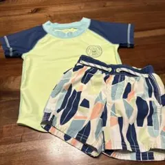 ベビー水着セット（男の子）ライトグリーン・ネイビー　90