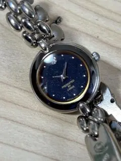 J-WAVE. セイコーコラボ　ネイビー クォーツ腕時計　稼働中