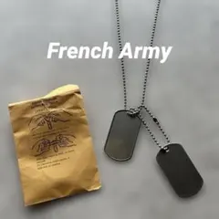 フランス軍放出品 ドッグタグ アルミ製 ネックレス ミリタリー レア 希少 銀のサムネイル