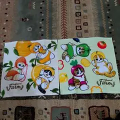 mofusand Farm 猫と果物のハンドタオル２枚セット　　　おまとめお安く