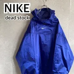 内側ベタつきあり ナイキ 刺繍ロゴ ナイロンプルオーバージャケット 90s銀タグ
