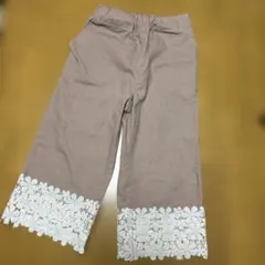 SamansaMos2レース装飾 ベージュカジュアルパンツ　110cmのサムネイル