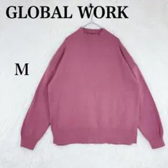 【グローバルワーク】レディース 長袖 ニット セーター M 濃いピンク系