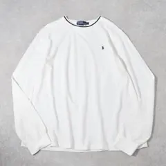 90s ポロラルフローレン コットン 鹿の子 カットソー ロンT ポニー刺繍