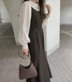 バックリボン　マーメイド　キャミソール　ワンピース