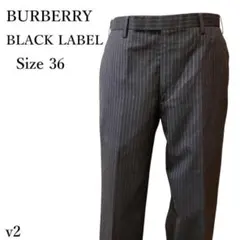 【美品／小難有】バーバリーブラックレーベル ストライプスラックス センタープレス