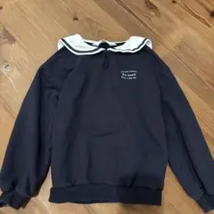 H&M セーラー服　スウェット　トレーナー　130 ネイビー　カットーソ　襟