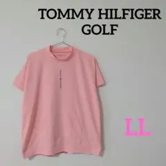 トミーヒルフィガー　レディース　ゴルフウェア　半袖　モックネック　ピンク　LL