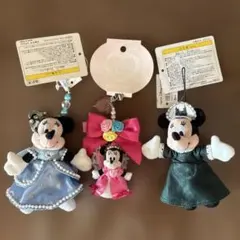 ディズニーリゾート　ビンテージ　ミニーマウス ぬいぐるみ ストラップ3体