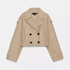 ZARA 襟付きロングスリーブトレンチコート