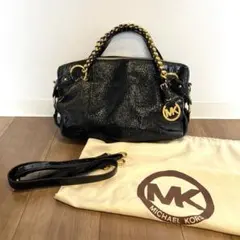 マイケルコース・ブラック・ハンドバッグ・ショルダーバッグ・エナメル・高級感・黒