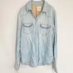 American Eagle チェックシャツ サックスブルー ヴィンテージ M