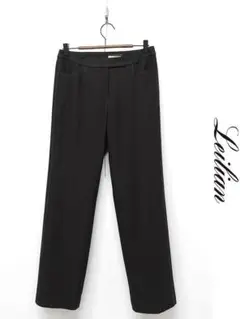 K418/Leilian スラックス ステッチ 11 ダークブラウン 秋冬