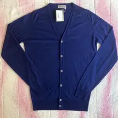 新品 25AW JOHN SMEDLEY ウール 30G カーディガン 紺色 S
