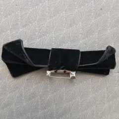 黒いベルベットリボンヘアピン