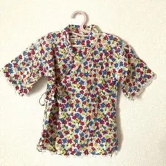 女の子 110 甚平　お花柄×レース フリフリ　マックハウス