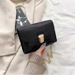 チェーンバッグ　ブラック ミニバッグ パーティーバッグ ショルダーバッグ