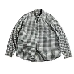 エディーバウアー　ビンテージ チェックシャツ ボタンダウン 長袖シャツ　ブルー