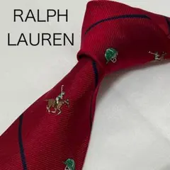 Ralph Lauren／ソリッドタイ／ポニーワンポイント刺繍／ブラウン