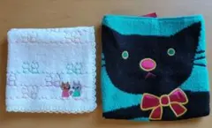 猫の模様タオルハンカチ2枚セット