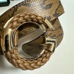 Gucci グッチ　ベルト　パイソンレザー　Gバックル 2026年最新】gucci スネーク ベルトの人気アイテム - メルカリ