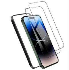 iPhone14Pro用 ガラスフィルム 2枚入り 高精細 全面保護フィルム
