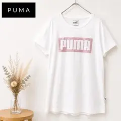 プーマ 半袖カットソー ビッグロゴ 白 L 古着 人気