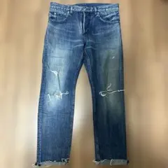 【BEAUTY & YOUTH】 ダメージ加工・カットオフデニムパンツ