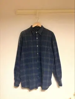 紺タグ90s Stüssy ネイビー チェック柄 シャツ L