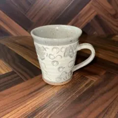 レトロ　グレー陶器マグカップ