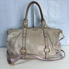 miumiu 2way ヴィッテロ ハンドバッグ ショルダーバッグ ロゴ
